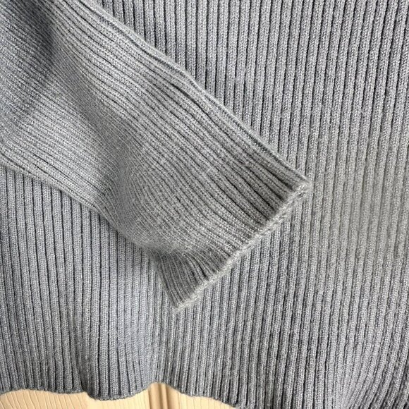 2/$30 Zara Blue Backless Mock Neck Knit Sweater Wrap Around Tie Size Small - Picture 7 of 14